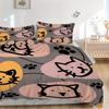 3pcs Cat Faces Bedding Set, Breathable and Soft, Suitable for All Seasons, Ideal for Home Use, Suitable for Bedroom Decor 21159
