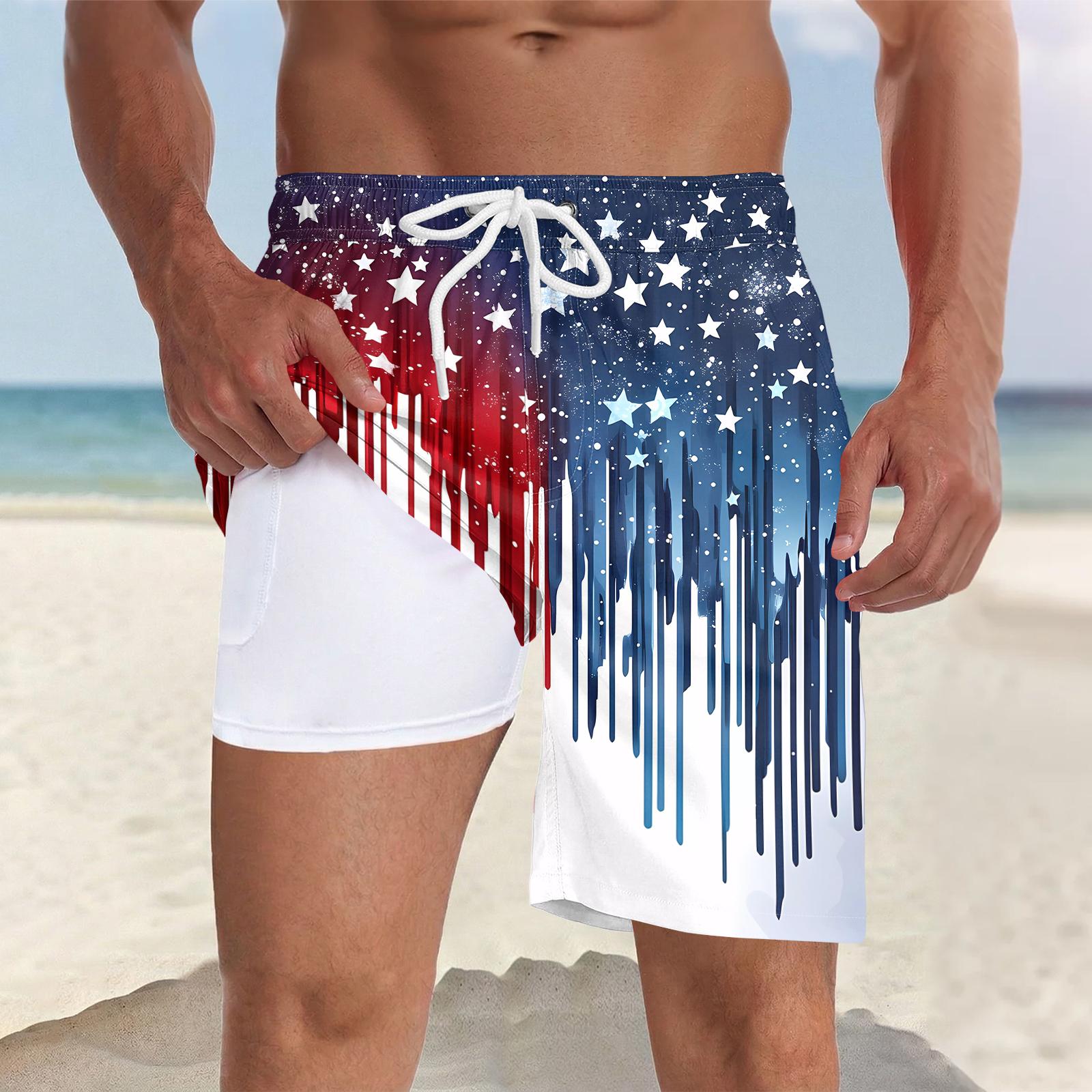 Men s Swim Quick-dry Beach Casual Swimming Trunks (With Pockets) L