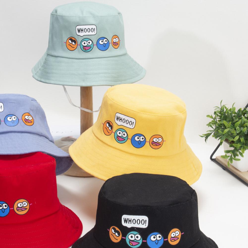 Sun Hat Cartoon Printing Sun Protection Toddler Bucket Hat Summer Fishing Cap For 2-5 Years Old Boys Girls