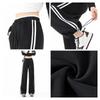 MJ STYLE Damen Sweatpants mit Seitenstreifen, hoher Taille und weitem Bein