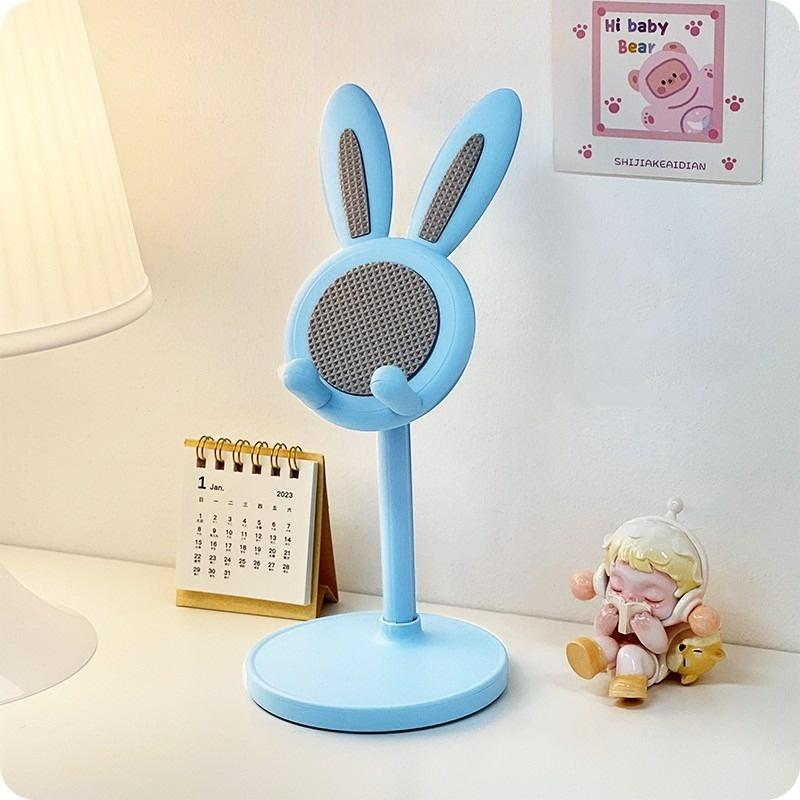 Support de bureau mignon lapin pour téléphone portable, peut se lever et s'ajuster, support de bureau pour iPhone, iPad, smartphone Samsung