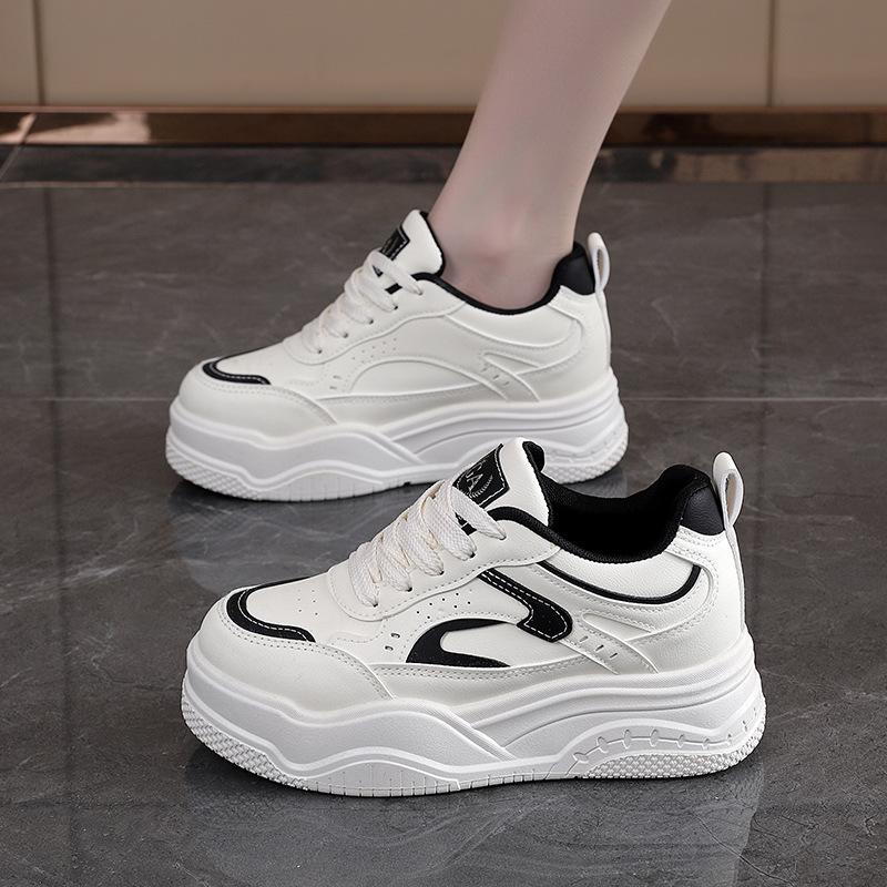Thick-soled Heightening Board Shoes Women's Spring New Fashion Versatile Casual Shoes Student HXQ
