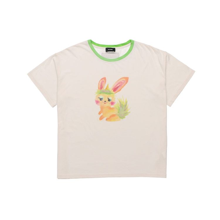We11done Monster Ink Wash Little Monster Pattern Round Neck High Street Short Sleeve T-Shirt Unisex T-Shirt Off-White WD-TT0-21-510-U-GR