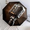 1 Stück Musik-Thema Regenschirm Tragbarer Faltregenschirm Eisenrahmen Lochknochenstruktur Outdoor Heimregenschirm A25