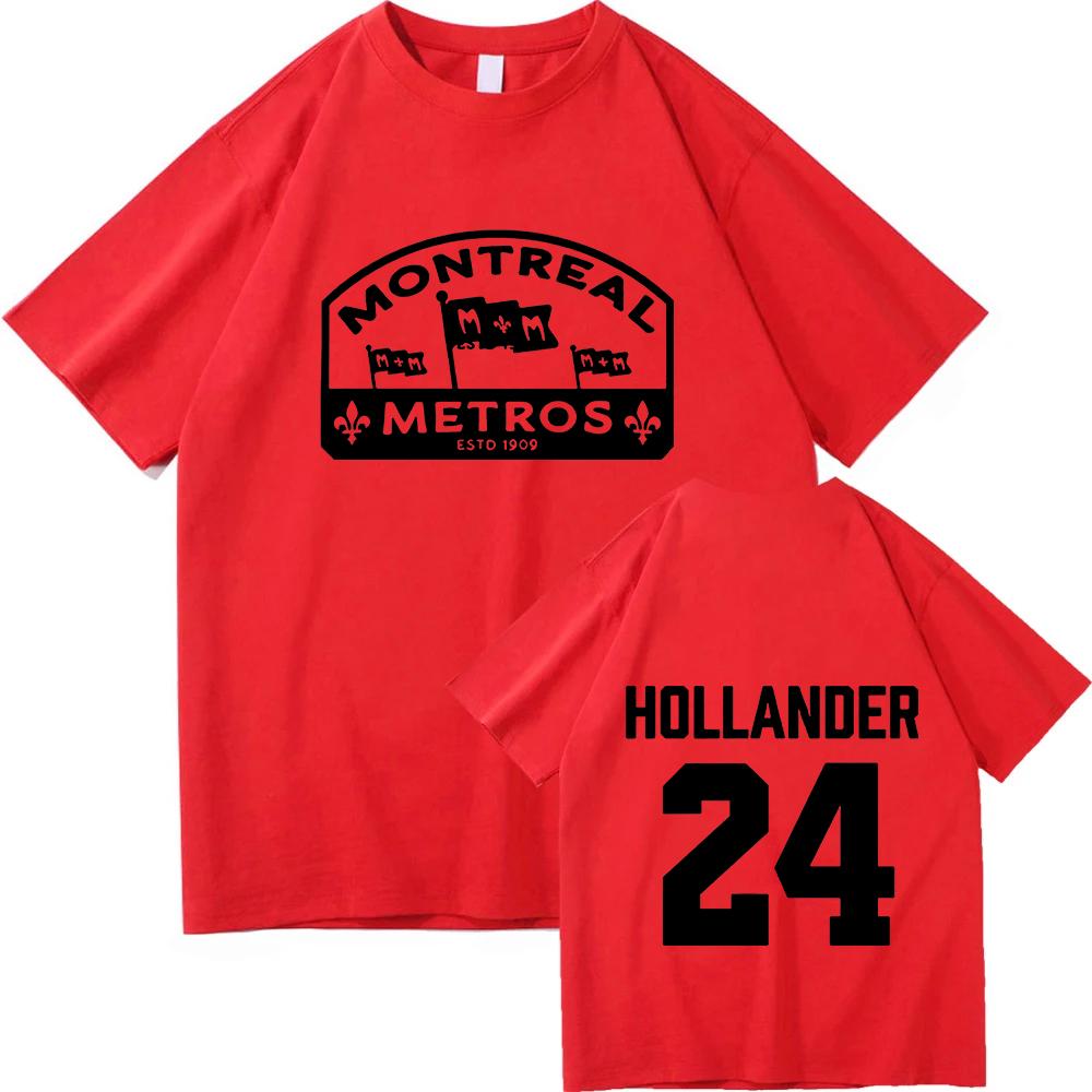 Shane Hollander 24 Montreal Metros T-Shirt Heißes TV-Heißes Rivalitäts-Grafikdruck-T-Shirt Baumwolle Locker DamenHerren T-Shirts Druckkleidung