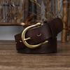 Retro Mode Persönlichkeit Trend Echtes Leder Reines Rindsleder Gürtel Herren Echtes Leder Kupferschnalle Koreanische Version Freizeitgürtel