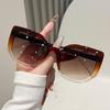 Square large frame sunglasses sunscreen plain face thin European and American fashion popular Internet celebrity high sense versatile sunglasses