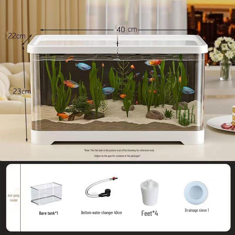2025 Eco-Friendly Acrylic Fish & Turtle Tank with Drainage and Lid for Living Room