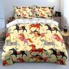 Colorful Horse Pattern Decor Set Bedding Set with 1 Duvet Cover 2 Pillowcases Single Double King Queen Gift