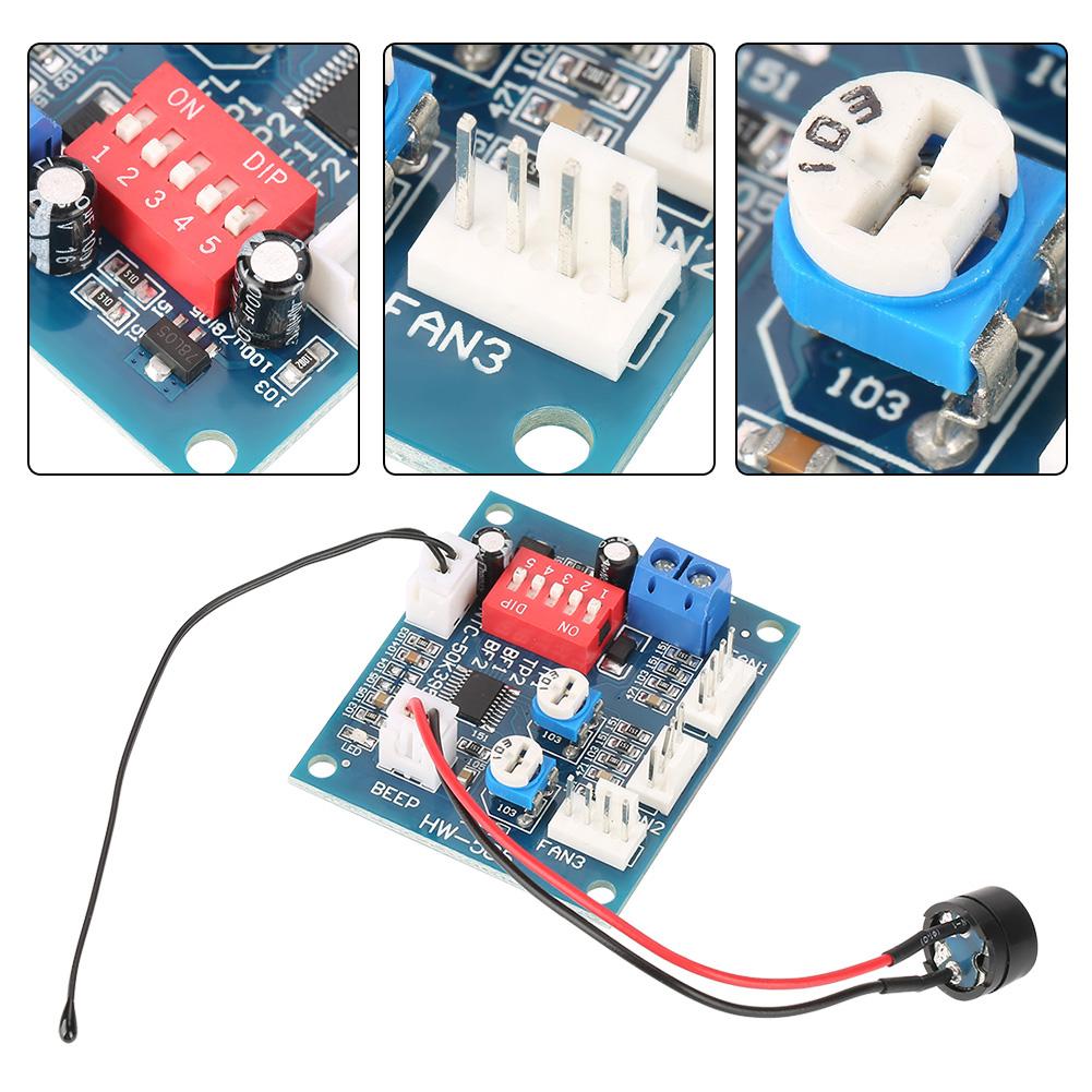 DC 12V Four Wire Thermostat PWM Fan Speed Controller Governor Module for PC