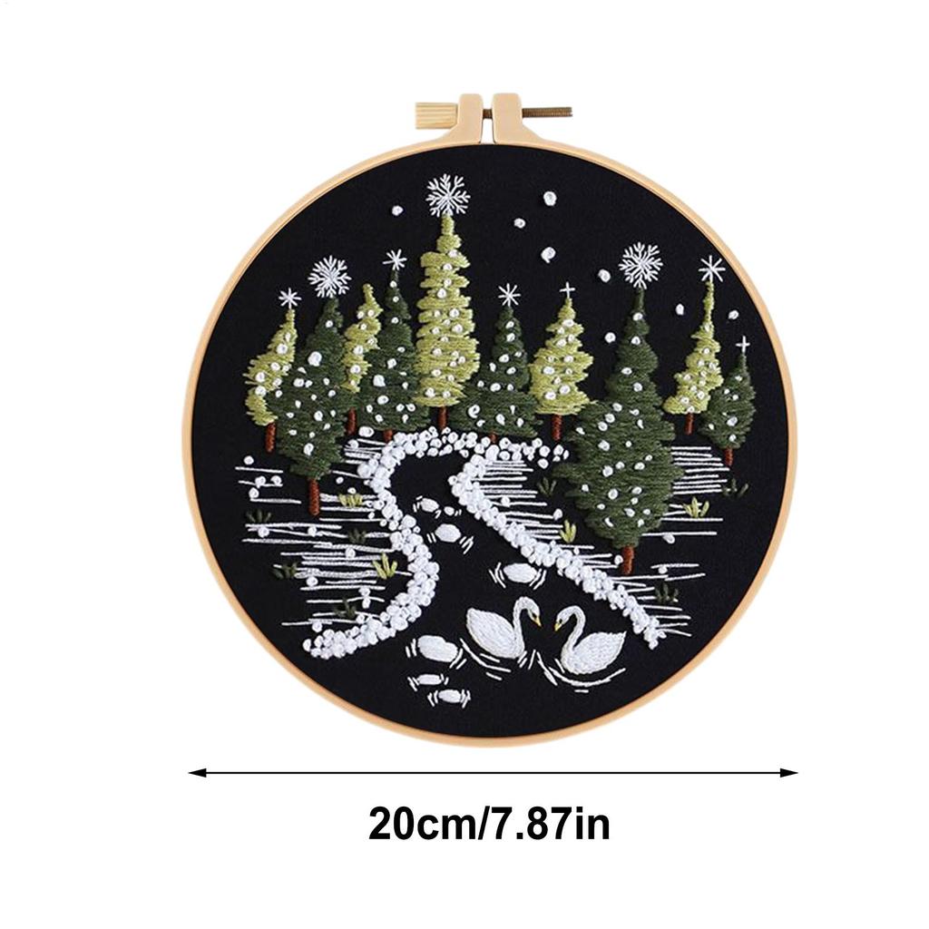 Christmas Embroidery Kit Easy Beginners Embroidery Kit Seasonal Decor For Desktop Kitchen Living Room Bedroom Dormitory