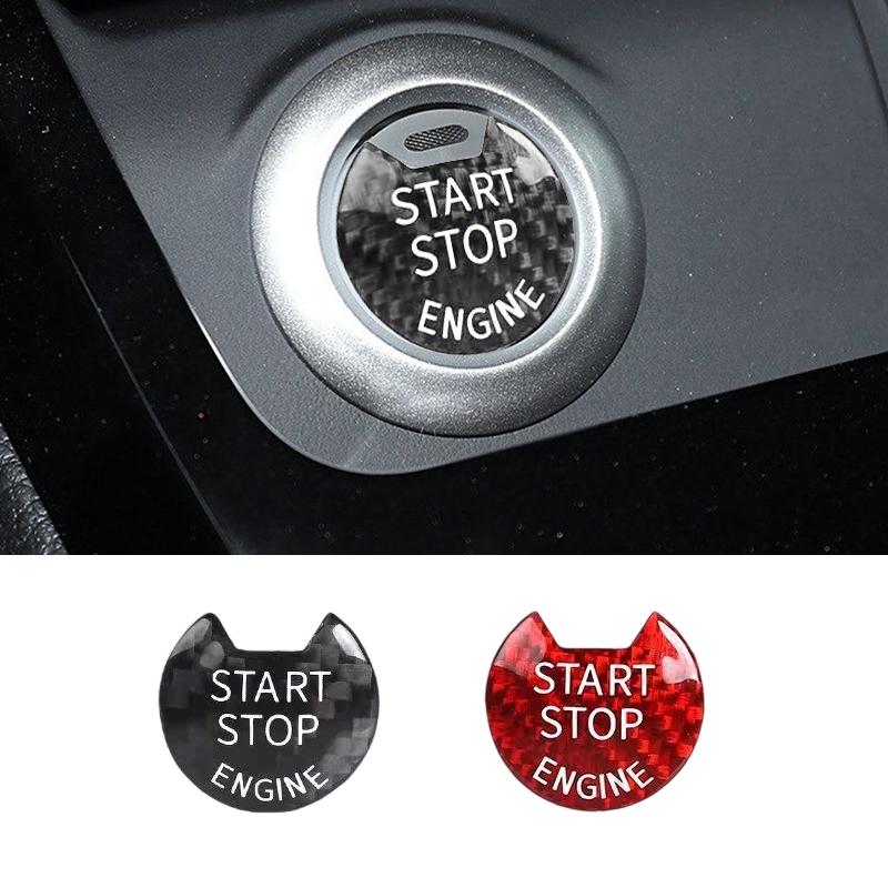 Real Carbon Fiber Car Engine Start Stop Push Button Cover Sticker For Nissan Infiniti Car Sticker Interior Accessories