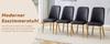 Two Black Faux Leather Dining Chairs, Modern Minimalist Design, Widened Seat, Backrest, Non-Slip Metal Feet, for Dining Room and Kitchen.