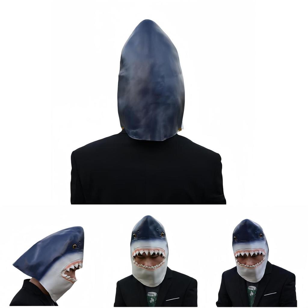 Shark Latex Mask Halloween Costume Accessory For Party And Role Play