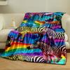 Rainbow Style Zebra Heart Print Blanket bedroom Blanket for Livingroom Couch lunch break Soft throw for Friend's festival Gift