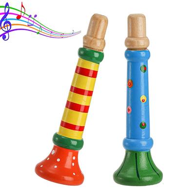 2 uds. Trompeta de Madera para Niños Juguete Silbato Cuerno Instrumento Musical Juguetes Educativos Tempranos Montessori Juegos de Entrenamiento de Sonido TMZ