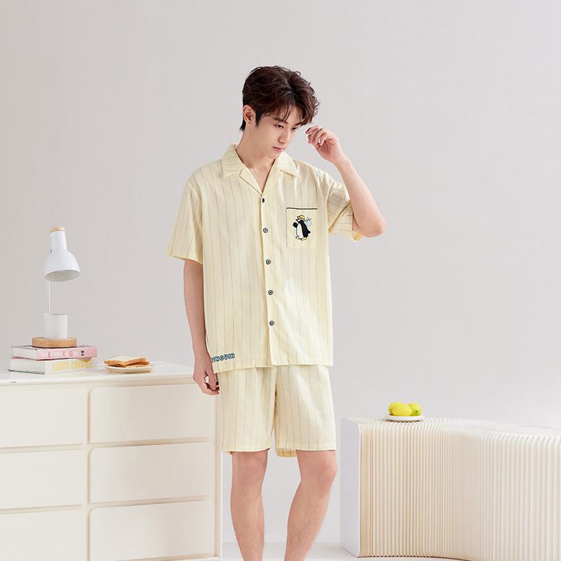 Women's Tencel Cotton Lyocell Pajama Set – Long Sleeve, Long Pants, Wearable Outdoors, Simple Homewear for Couples. Suitable for Spring & Autumn.