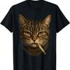 Funny Smoking Cat Cigarette Kitty Gen Z Meme Cat Lover 2025 T-Shirt