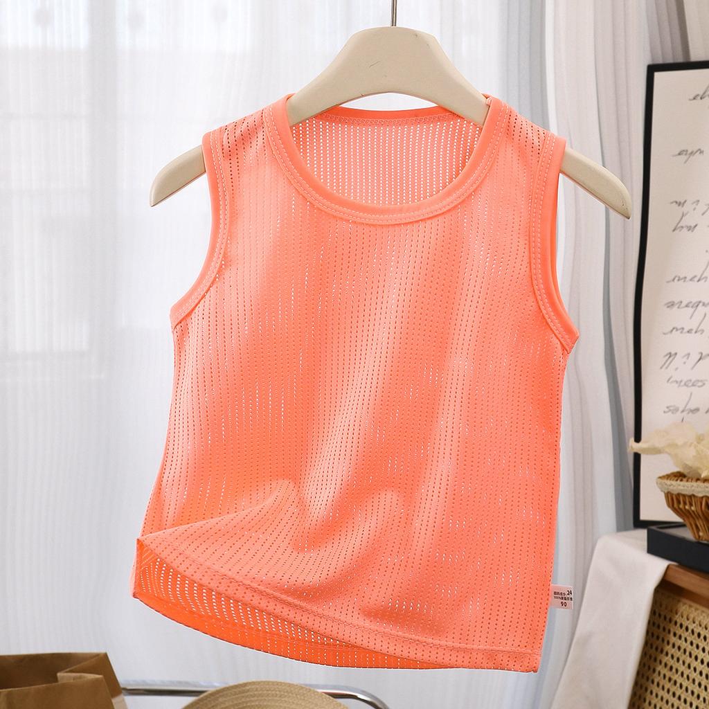 Lässiges ärmelloses T-Shirt für Mädchen und Jungen für den Sommer, einfaches und stilvolles Oberteil für Kinder