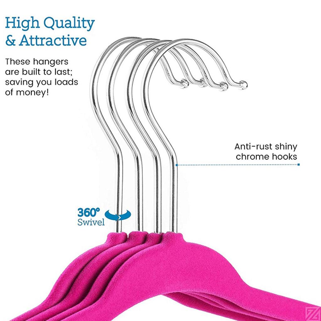 10/20/30pcs Baby Non-Slip Velvet Hangers Space Saving 360 Degree Swivel Hook Flocked Felt Kids Clothes Drying Rack Organizer