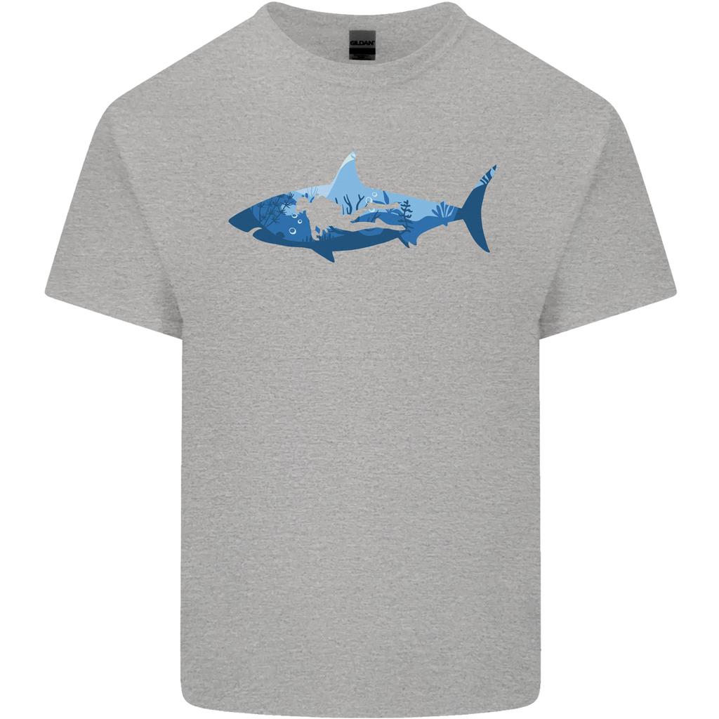 Great White Shark Scuba Diver Diving Unisexs Light Cotton TShirt