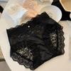 Female Summer Sexy Lace Pure To Light Luxury Satin Pure Cotton Crotch Waist Triangle Briefs