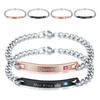 His Queen, Her King Stainless Steel Couple Bracelet with Diamond Inlay