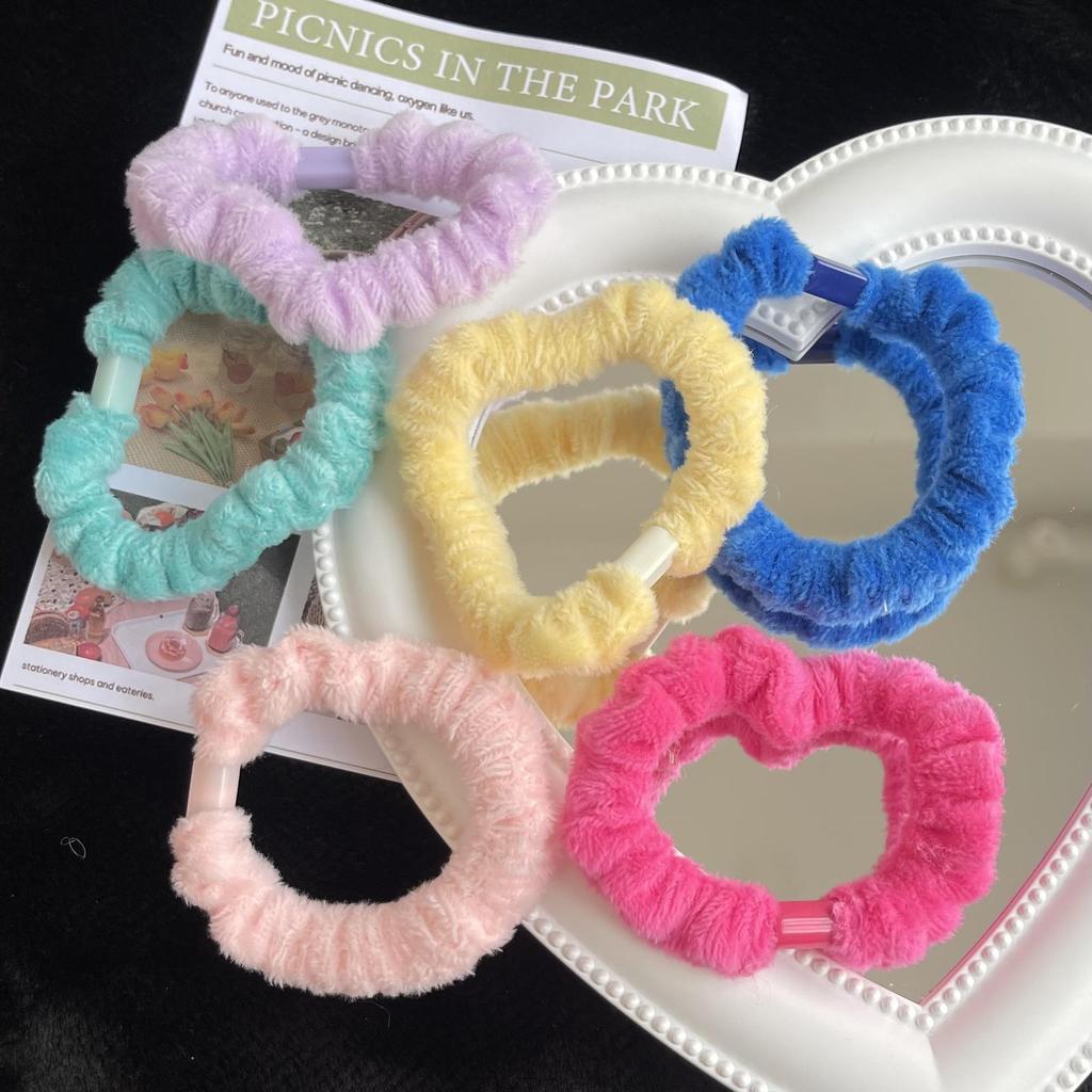 Cozy Colorful Scrunchies: Soft Autumn & Winter Candy Hair Ties, Perfect for Students