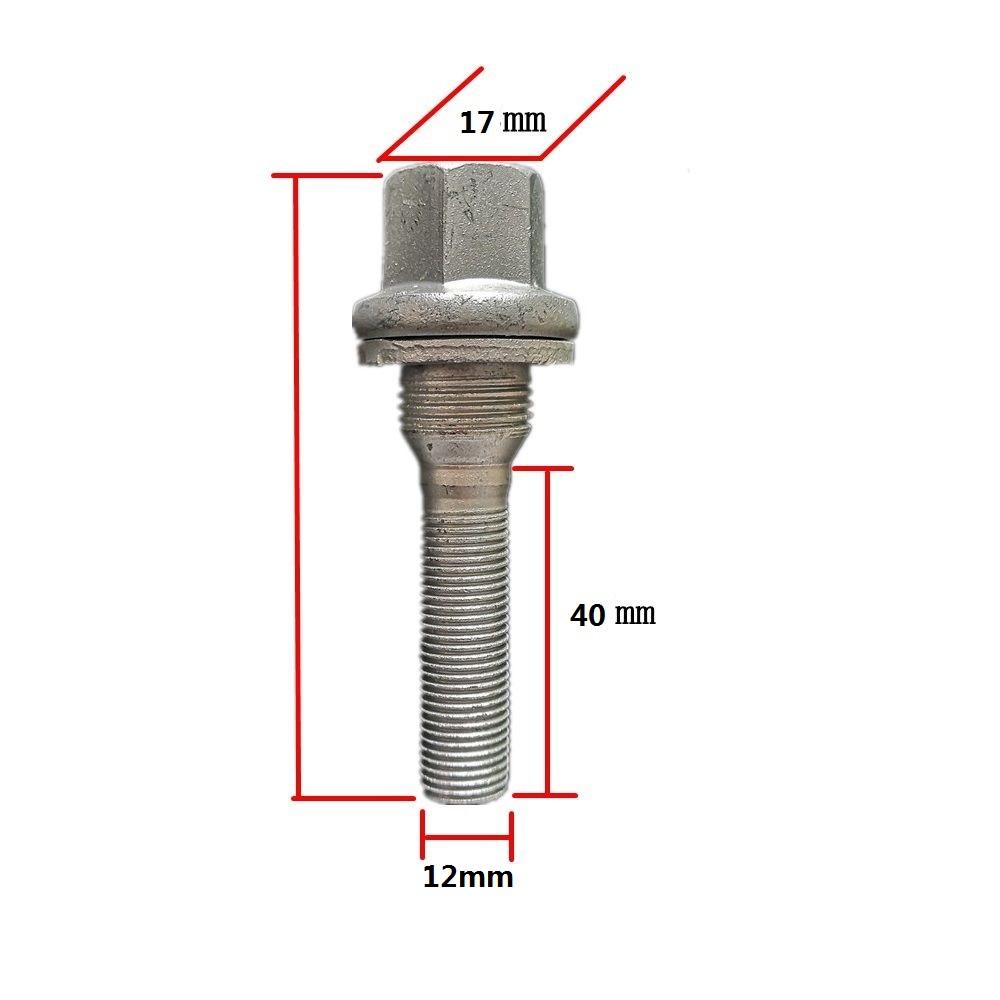 M12 x 1.25 ALLOY WHEEL EXTRA LONG THREAD BOLTS FLAT SEAT WASHER Bolt For Peugeot Citroen C4 C5