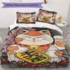 Lucky Cat Pattern Bedding,Quilt Set Quilt Cover Pillowcase Home Birthday Gift (1*duvet cover+2*pillowcase,without core)ZSJT0917220