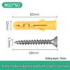 Little Yellow Croaker M6 Expansion Screw & Tube Set with Self-Tapping Screws, Wall Nails, Rubber Plugs, and Clips (6, 8, 10mm)