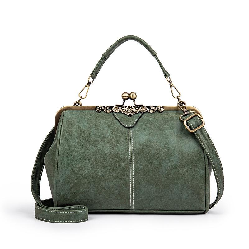Women's British Retro Frosted Leather Shoulder & Crossbody Bag - Spring/Summer 2026