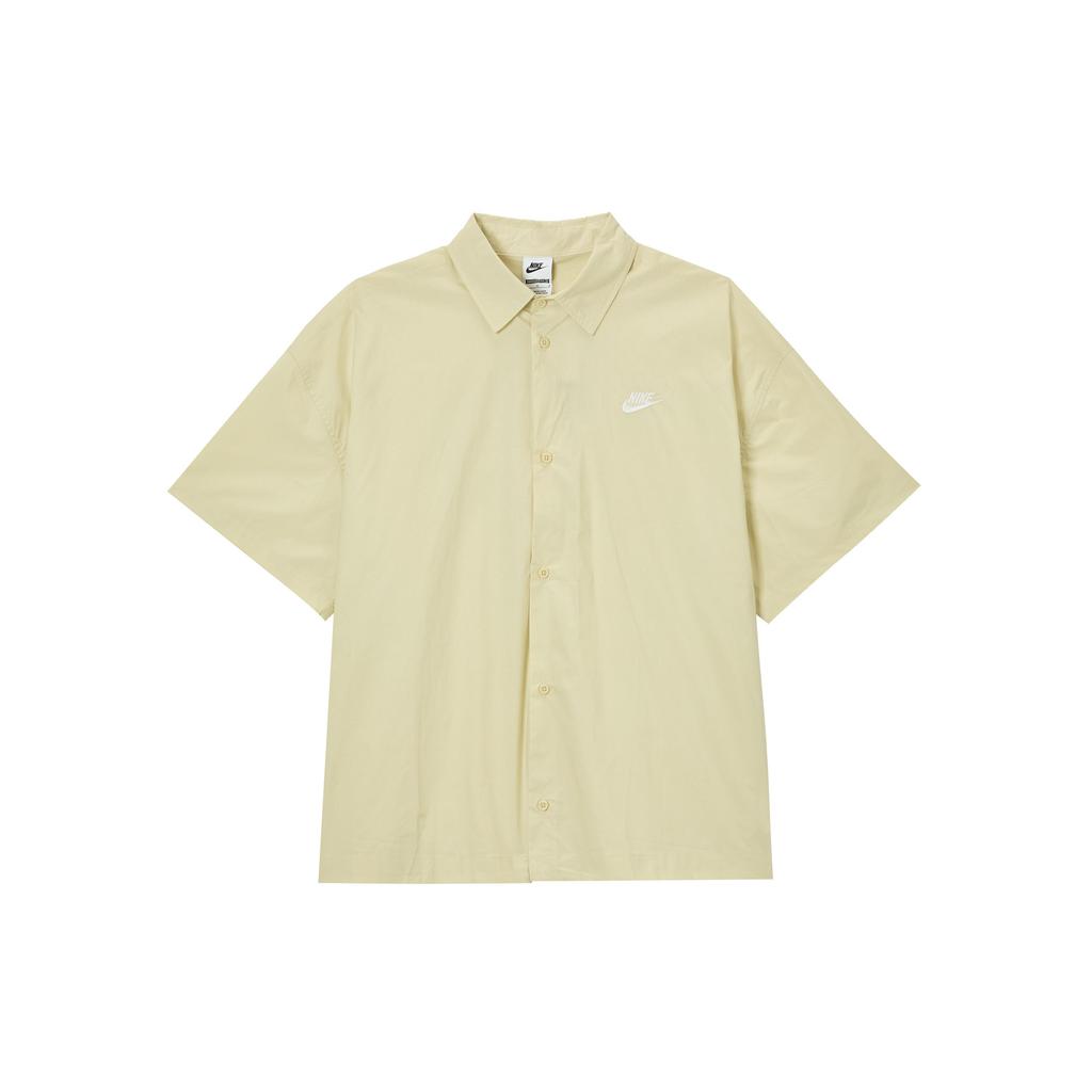 Nike Club SS25 Comfortable Skin-Friendly Fashion Versatile Short Sleeve Shirt Men Shirts Light-Khaki White HJ2027234