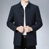 Frühling und Herbst Neue Businessjacke Herren Einfarbig Reversjacke Mittellange Jacke Herren Freizeitjacke