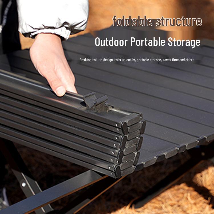 Ultralight Portable Aluminum Folding Table with Chairs - Ideal for Camping, Barbecue, Travel, Night Markets