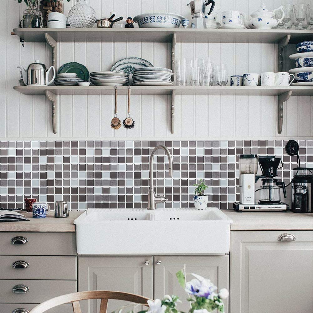 Yoilline Tile Stickers for and Waterproof 3D Tile Easy Mosaic Tile Stickers for and Nordic DIY Wallpaper 4 12 Colors Rentals, Heat-Resistant Stickers,