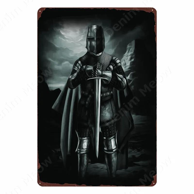 The Crusaders Vintage Metal Tin Sign, Bar, Club, Cafe, Home, Bedroom, Wall Decoration, Cruciata Art Poster, Catholicism Plaqu