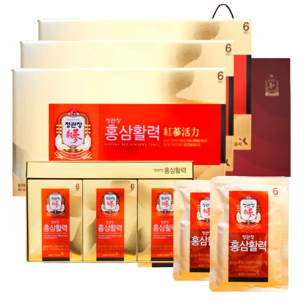 Cheong Kwan Jang Red Ginseng Vitality 6-Year-Old Red Ginseng Extract 90 Pouches 3600ml Gift Set for Parents 40ml 90 Sets