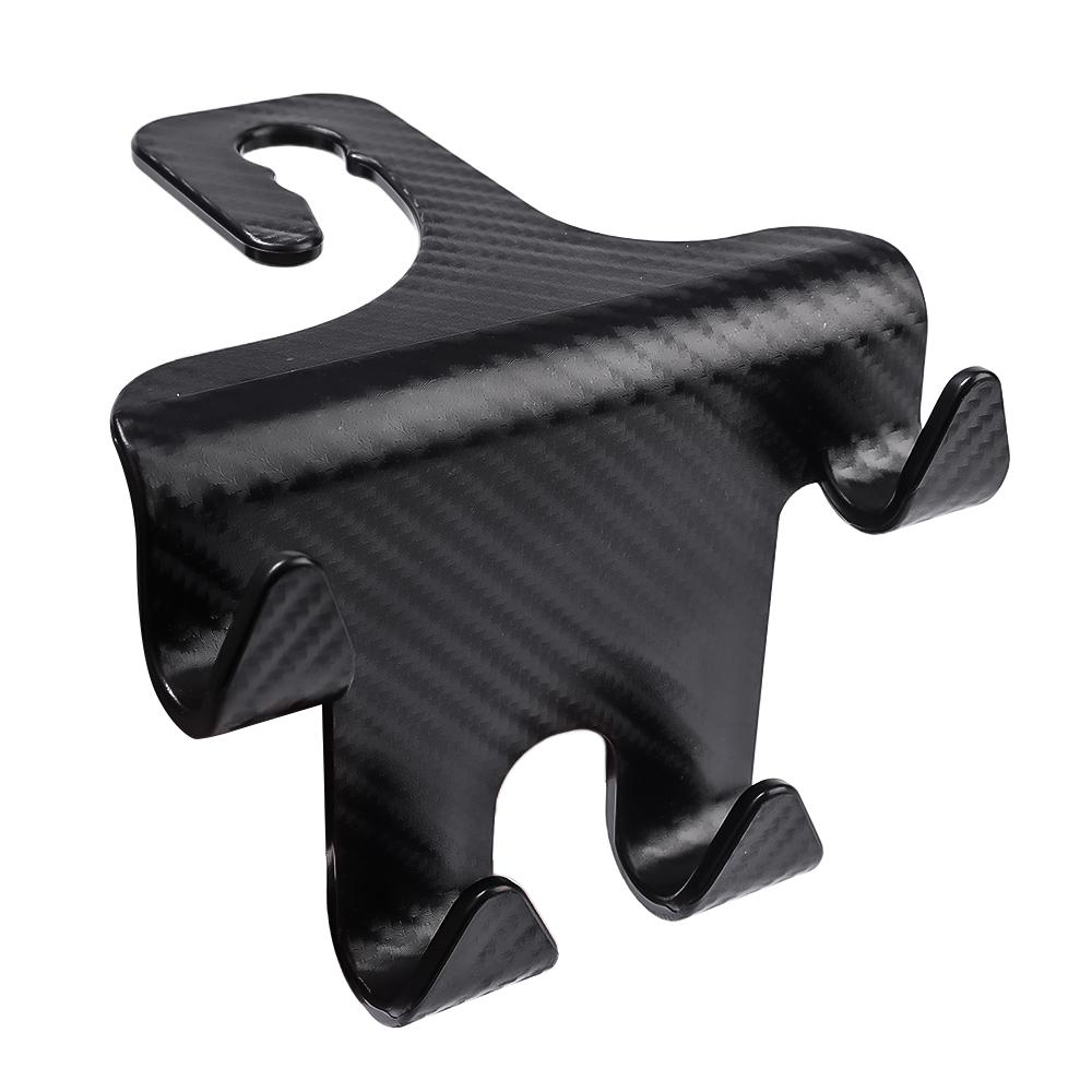 Multi-functional Car Back Seat Hooks Carbon Fibre  Headrest Hanging Holder Rear Seat Storage Bracket Wire Sorter Hook
