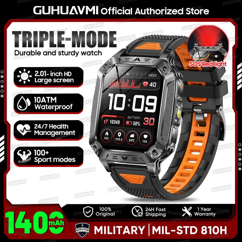 Orologio Smart Sportivo da Uomo per Esterni Batteria Grande 1400mAh Impermeabile Chiamata Vocale Musica Ossigeno nel Sangue Sport Smartwatch uomo donna Fitness
