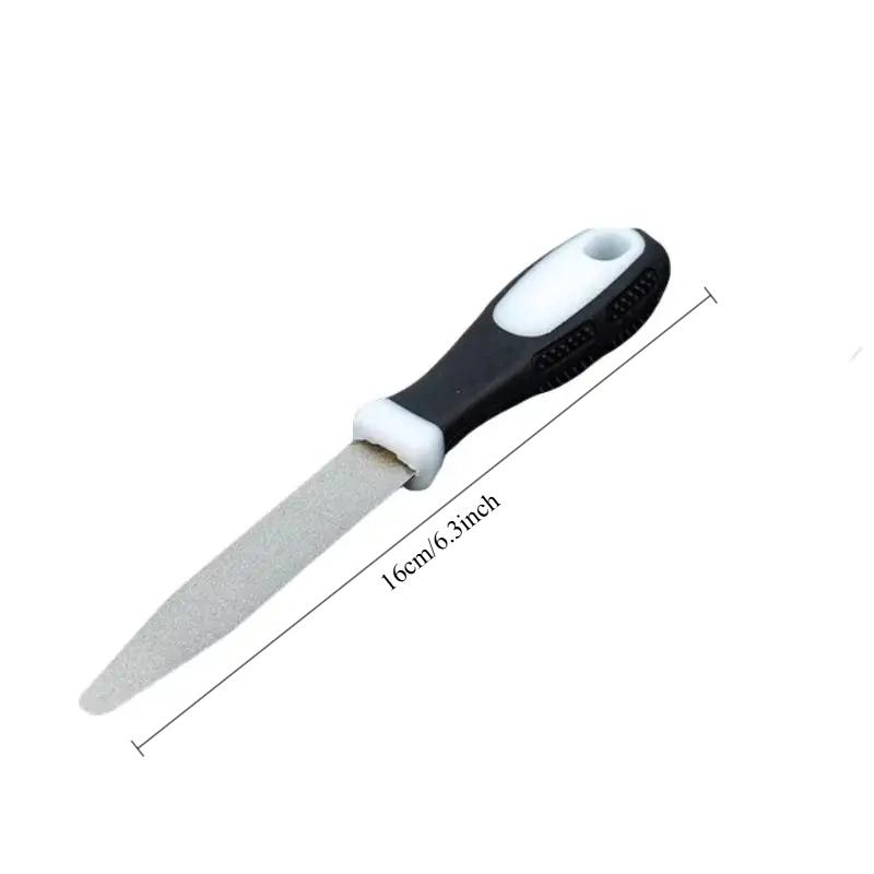 Diamant Schärfschere Messer Stab Körnung Feile Gartengeräte Doppelseitiges Flaches Gebogenes Design Handheld Schärfer Haushaltswaren
