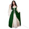 Women's Retro Court Halloween Costume: Medieval Two-Piece Dress for Stage Performance