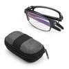 TR90 Portable Eyewear Compact with Zipper Case Folding Reading Glasses Presbyopic Glasses