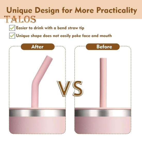 3Pcs Straw Replacement Set for Hydro Flask Tumbler Long Cleaning Brush BPA Free Food-Grade Straw for Hydroflask Travel Mug