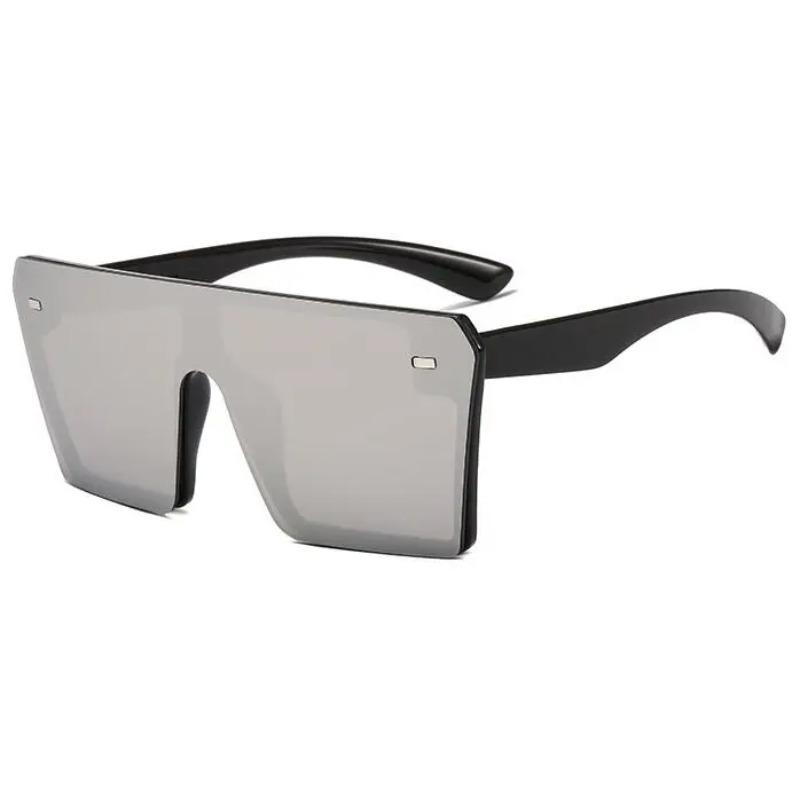 Oversized Plastic Shield Sunglasses Women Black Big Frame Vintage UV Protection Luxury Designer Rimless Sun Glasses For Men