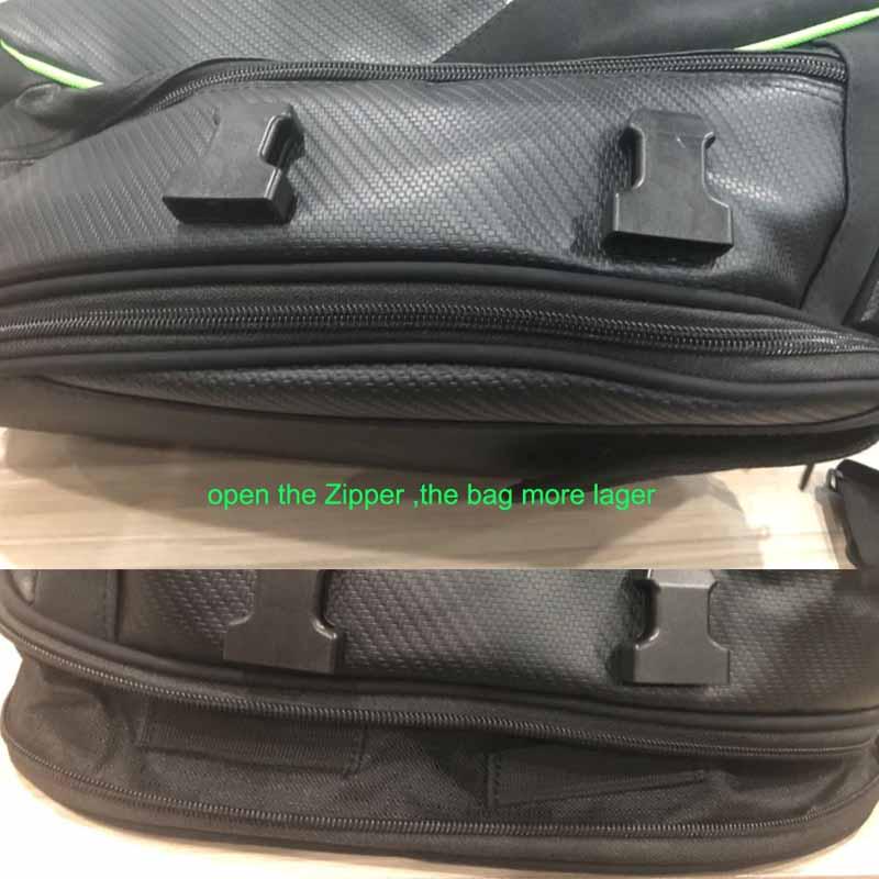 Motorcycle Seat Bag Tail Bag Waterproof Helmet Bag Motorbike Saddlebags Expandable With Rain Cover