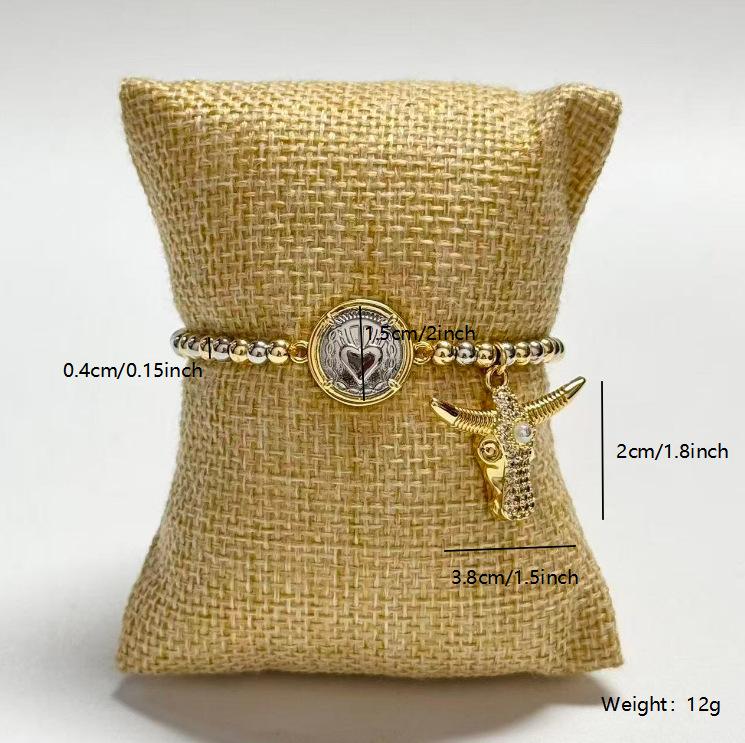 

Hot Sale Copper Micro-set Gemstone Bullhead Hand-woven Adjustable Bracelet
