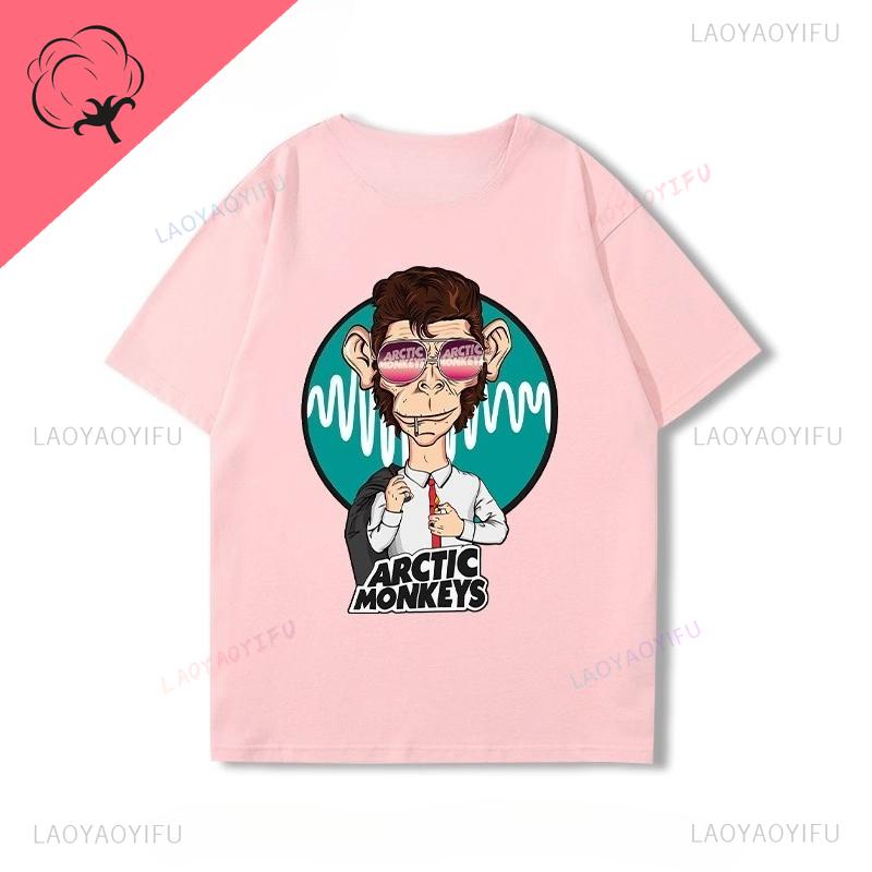 Arctic Monkeys T-Shirt Doppelseitiger Druck Shirt Rundhalsausschnitt Lässig Streetwear Allmatch Alternative Rock Goth Y2k Kleidung