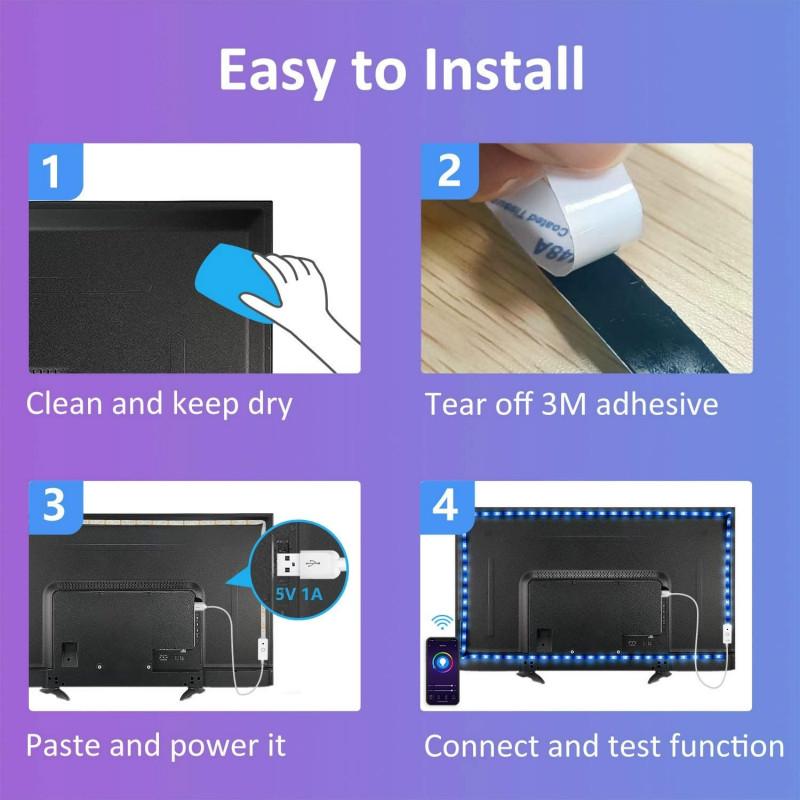 LED Işık Şeridi Bluetooth APP Uzaktan Müzik Kontrol Renkleri Parti Ev için Uzaktan Kumanda ile Esnek LED Şerit Işıklar 0.5-10 M