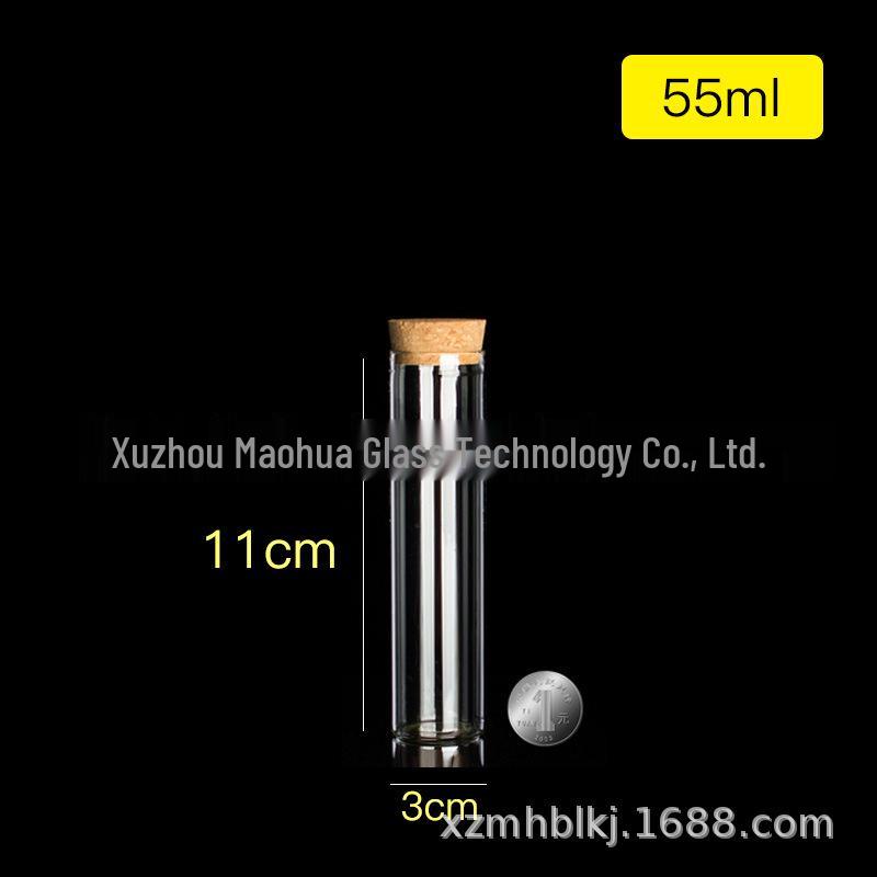 30mm Straight Neck Corked Glass Vial Bottle for Candy & Dispensing